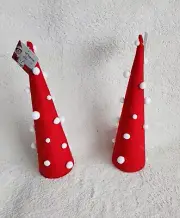 New the Elf on the shelf bundle of 2 felt Christmas trees with pompoms, 17"