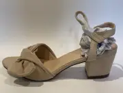 Chase and Chloe Womens Anson Ankle Strap Sandals Nude Suede Size 9 M