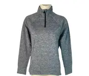 Zella - Girls Thumbhole Sleeves 1/4 Zip Pullover Jacket - Black - Large (10/12)
