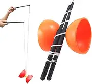 Triple Bearing Diabolo | Diabolo Juggling Toys with Sticks and Strings - Interactive Recreational Fitness Game for 3+ Years Old Children Girls Kids Teens
