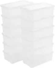 6 QT Clear Storage Box Stackable Plastic Storage Bins with Lids Plastic Containe