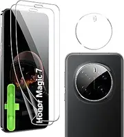 zZjoOoj Screen Protectors for Honor Magic 7 Pro, 2 Flexible TPU Film and Pack of 2 Metal Camera Protection with Positioning Aid, HD Screen Protector