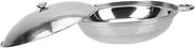 PRETYZOOM 1Set Premium Stainless Steel Dry Pot Multi Purpose Cooking Utensil with Double Handles for Safe Carrying for Alcohol Cooking and Home Use