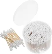 FELTECHELECTR 500pcs Reusable Cotton Swabs Double Headed for Ear Cleaning and Beauty Safe Wooden Sticks