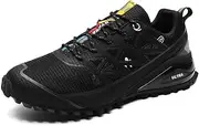 [LEWEN] Trail Running Shoes Men Wide Running Shoes for Men Cross Country Shoes Men Big and Tall Men Hiking Shoes K798 BK 40 Black