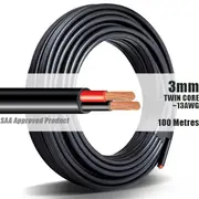 TWIN CORE WIRE 3mm 100M Meter 2 CORE AUTOMOTIVE MARINE ELECTRICAL CABLE