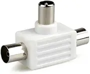 T.V. Antenna Splitter Double Adapter 1 Male to 2 Females PAL Plug TV Connector