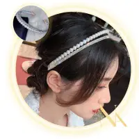 在飛比找momo購物網優惠-【NANA】娜娜 燦若星河雙層圓珠水鑽髮箍 HBD1(圓珠水