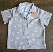 BNWT Mulberry Threads Boys Size 5 Bamboo Palm Print Shirt.