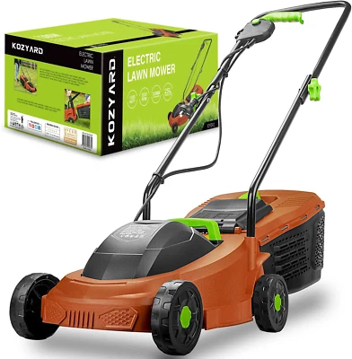 KOZYARD 1300W Electric Lawn Mower,2-In-1 Grass Box or Mulch Electric Weeder,3-Po
