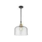 Innovations Bell 1 Light 12" Mini Pendant, LED, BAB/Seed - 447-1S-BAB-G74-L-LED