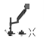 Brateck LDT80-C012UCP Super Heavy-Duty Pole-Mounted Gas Spring Monitor Arm with USB-A and USB-C Ports, Matte Black(new)