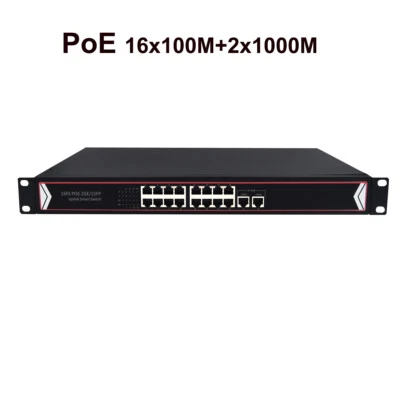 16 Port PoE Switch Power Over Ethernet Switch 400W 802.3af for Network IP Camera