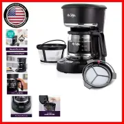 Effortless Brewing: 5-Cup Coffee Maker with Auto Pause and Reusable Filter