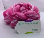 Hand Dyed Wool Roving Polwarrth x Tencel Blend Shades of Pink