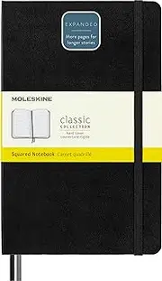 Moleskine - Classic Hard Cover Notebook Expanded - Grid - Large - Black