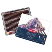 NEW 24x Derwent Coloursoft Colour Coloured Pencils Assorted Tin Professional
