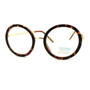 Perfect Circle Geeky School Girl Sexy Eye Glasses - Tortoise
