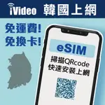 ★IVIDEO★【韓國ESIM】韓國網卡4G高速吃到飽 免換卡 可熱點分享 韓國上網 韓國虛擬SIM