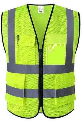 Reflective Safety Vest for Men & Women Mesh High Visibility Vest with Pockets...