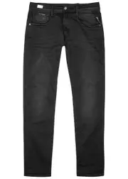 Replay Anbass Hyperflex Clouds Slim-leg Jeans - Dark Grey - W30/L32 W30/L32