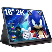 UPERFECT 16" 2560*1600 120Hz Gaming Monitor Portable Screen 1200:1 400nits 16:10