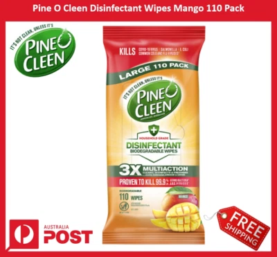 New Pine O Cleen Disinfectant Wipes Mango 110 Pack + Free Shipping