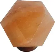 Himalayan Salt Lamp – Diamond Shape Rock Salt Lamp, Handcrafted 100% Natural Pink Night Light with Wooden Base