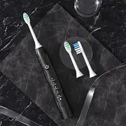 Electric Toothbrush for Adults, Rechargeable Electric Power Toothbrush, Ultra Whitening Toothbrush, Electric Toothbrush with 2 Brush Heads, 4 Modes, 2 Minutes Smart Timer (BLACK)
