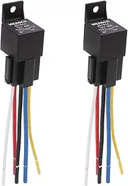2 Pack 36V 40A Car Relay Harness, 5 Pin SPDT, 12AWG Harness Sockets, Automotive Switches and Starters, for Automotive Truck Van Motorcycle Boat (2)