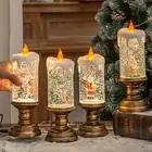 Elegant Christmas Candles Santa Claus Decor Lights Festive Flameless Led