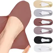 [MARRDO] Thin No Show Socks Womens, Low Socks Non Slip Flat Boat Cut Thin Lightweight Sock Ice Silk Surface & Cotton Sole