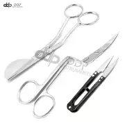 Double Bent Curved Embroidery & Applique Duckbill Scissors +Thread Cutter Black