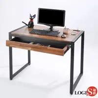 在飛比找ETMall東森購物網優惠-LOGIS 耐磨工業風桌面附插座工作桌辦公桌 電腦桌 餐桌(