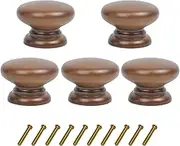 5 Pack Round Wood Drawer Knobs Walnut Finished Kitchen Cabinet Pulls Handles Hardware for Kitchen Cabinets Furniture Dresser Wardrobe Cupboard Drawer Pulls Knobs