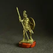Art Deco Solid Bronze Ancient Greek Spartan Macedonian Hoplit Statuette Figurine