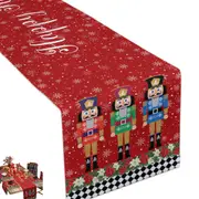 Nutcrackers Table Runner Christmas Kitchen Dining Table Decoration Nutcracker Soldier Table Clothes -Style 1
