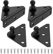 10MM Ball Stud Brackets Heavy Duty Universal Gas Struts Mounting Brackets with 16 Screws for Toolboxes Cabinets Home Car(Black,4)