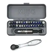 32 Piece Go Box Terminator Blue Impact Bit Set W/ Mini Ratchet - Wiha Tools