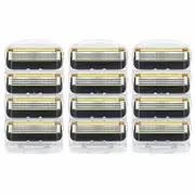 12pcs Razor Blade Shaving Razor Blade Refills for Fusion 5,Yellow New Version