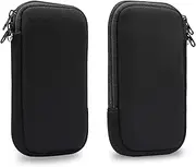 Funny Pack 5.4 inch Neoprene Phone Sleeve,Universal Pouch Pouch Sleeve Neck Bag with Zipper Compatible with iPhone 12 Mini/13 Mini/SE 2020/11Pro/XS/X/8/6,W Neck Strap Belt Clip Holster(Black)