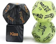 Glowing Dice Set for Couples - Naughty Love Dice Games for Adults - Valentine Gift for Bedroom Fun