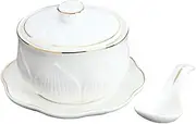 OSALADI 1 Set Bowls Kitchen Soup Bowl Small Stew Pot Steaming Pot Small Soup Bowl Stew Bowl Ceramic Stewing Pot Soup Serving Bowl Kitchen Tableware Porcelain Phnom Penh Steamed Egg
