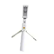 3 In 1 Wireless Bluetooth Selfie Stick For Iphone/Android/Huawei Foldable Handheld Monopod Shutter Remote Extendable Mini Tripod White