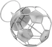 Football Pen Container Stainless Steel Desk Ornament Soccer Ball Shape Storage Bucket for Desktop