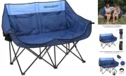 Double Camping Chair - Folding Loveseat Camping Chairs for Adults - Two Blue