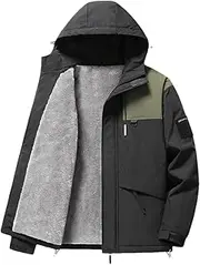 [Zozogag] Winter Fleece Jacket Men Camping Jacket Patchwork Fashion Casual Coat Male