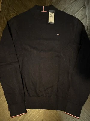 Tommy Hilfiger Men’s Mock Turtleneck Sweater, Pullover Size Small Navy Blue ￼