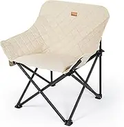 Topyond Folding Camping Chair, Thickened Tubes, Outdoor Soft Cotton Folding Chair for Camping, Travel, Beach, Picnic, Festival, Hiking, Backpacking, Stands (Apricot)