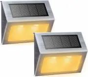 Solar Lights for Steps Decks Pathway Yard Stairs Fences, LED Lamp, Rainproof, Wa